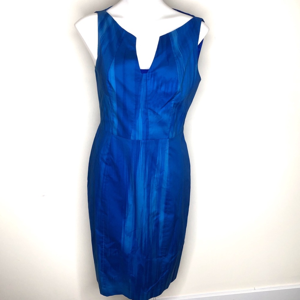 NWT Tahari Blue Windsor Sleeveless Dress Size 10